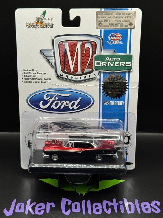 M2 Machines Auto-Drivers Red Black 1957 Ford Fairlane 500 R29 14-13