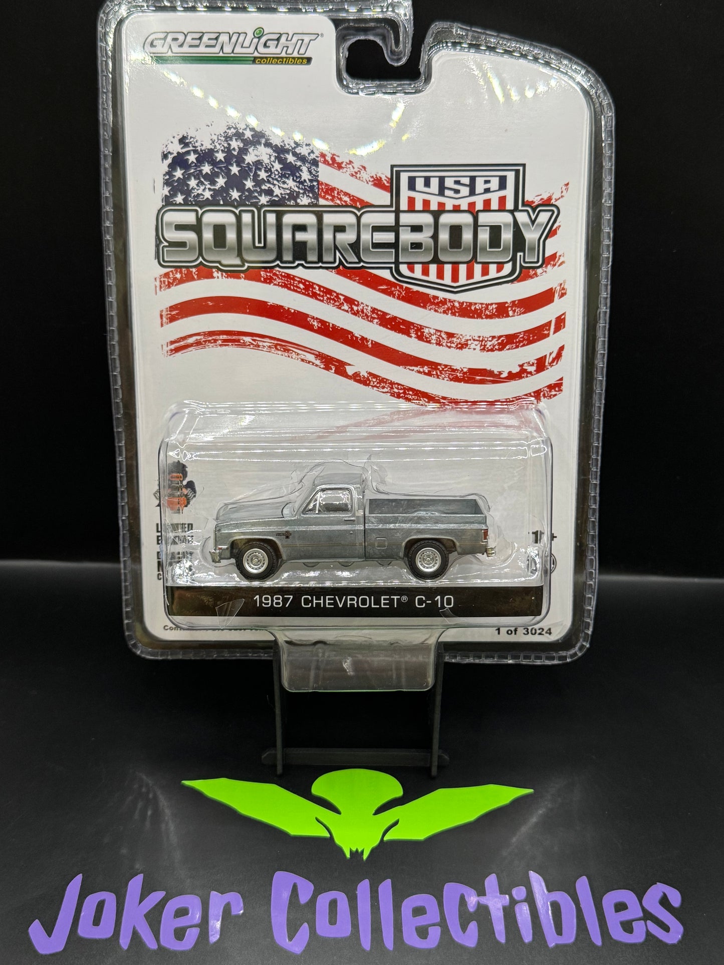 Greenlight CTC Exclusive Squarebody USA Blue Raw Chase 1987 Chevrolet C-10
