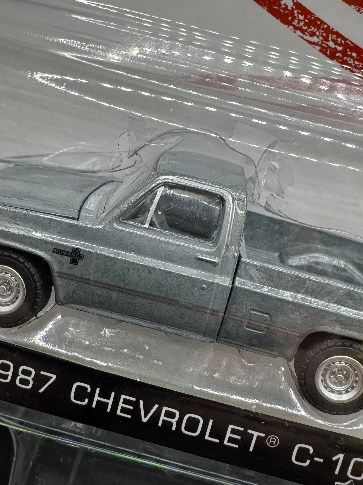 Greenlight CTC Exclusive Squarebody USA Blue Raw Chase 1987 Chevrolet C-10