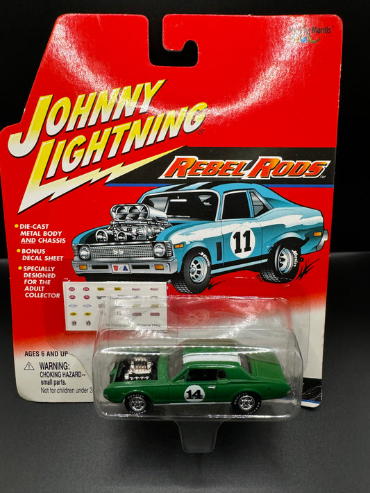 Johnny Lightning Rebel Rods # 14 Green King Kitty 1967 Mercury Cougar