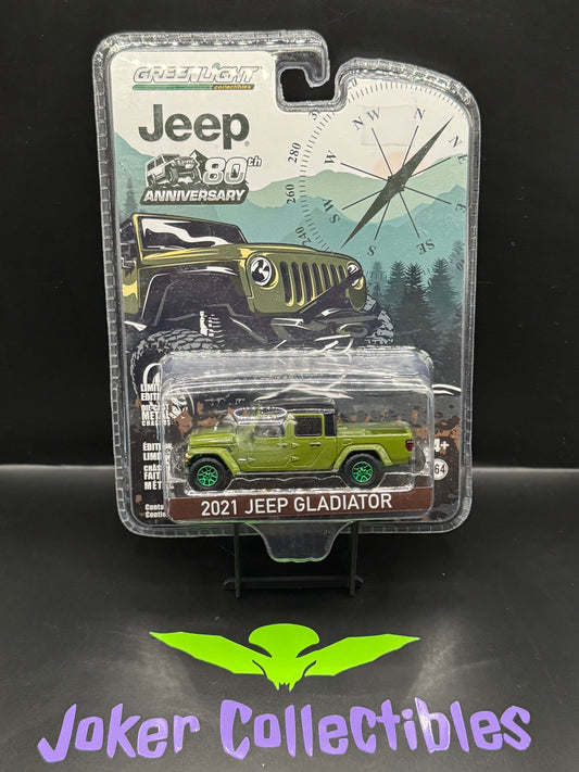 Greenlight Jeep 80th Anniversary Chase Green Machine 2021 Jeep Gladiator