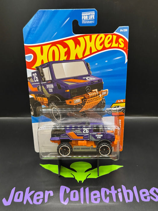 Hot Wheels 2026 Purple Mercedes-Benz Unimog 1300L 64/250 Truckin' Along 4/5 C Case