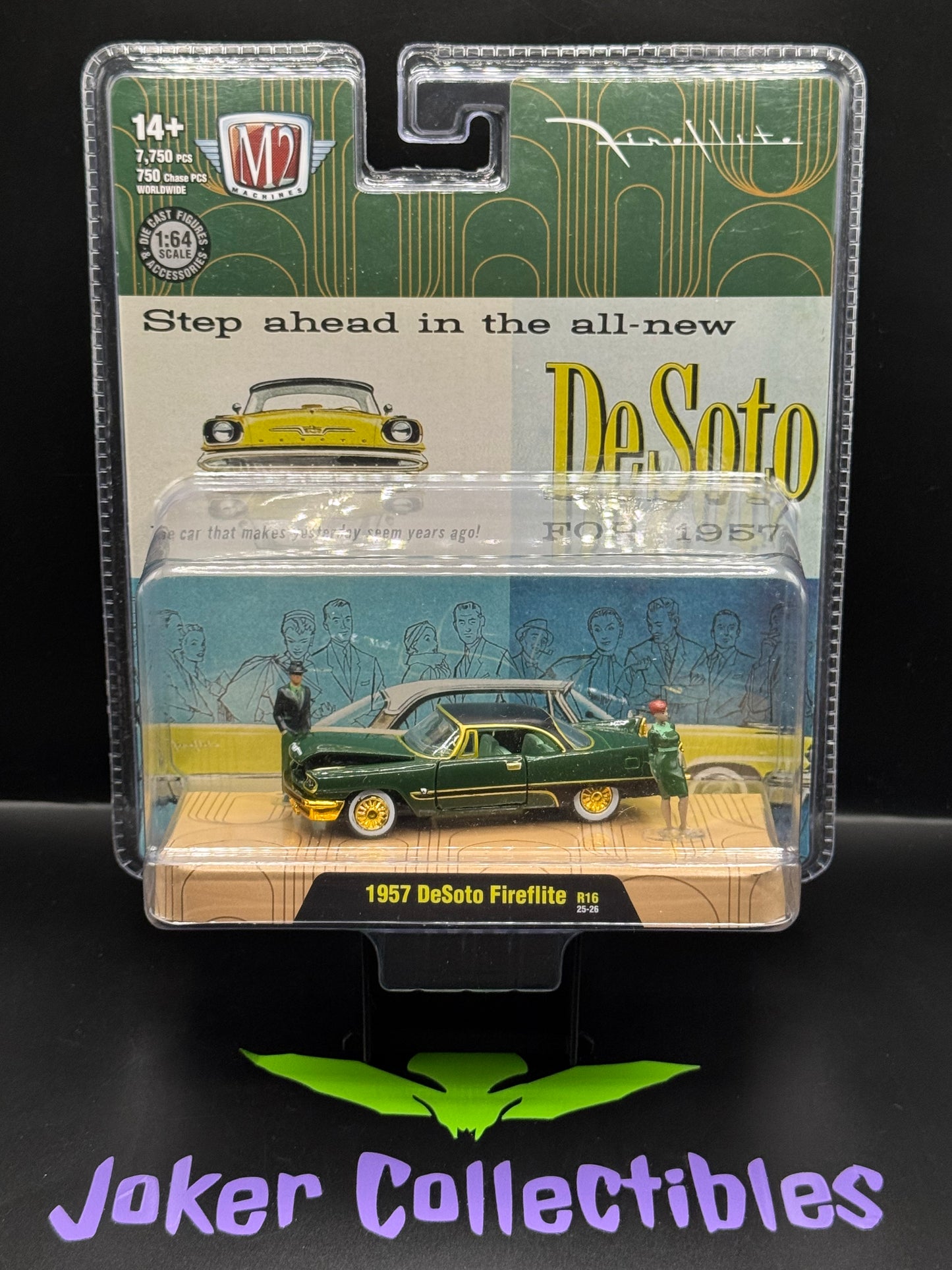 M2 Machines Diorama Chase Green 1957 DeSoto Fireflite R16 25-26