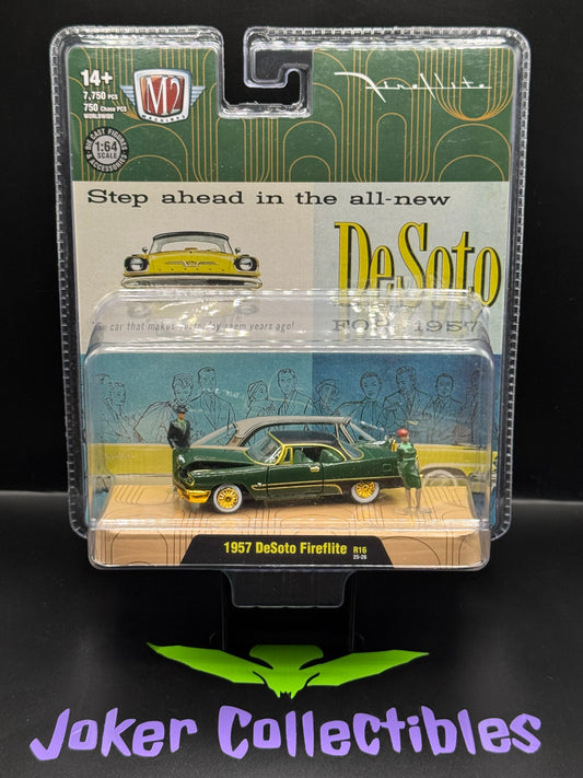 M2 Machines Diorama Chase Green 1957 DeSoto Fireflite R16 25-26