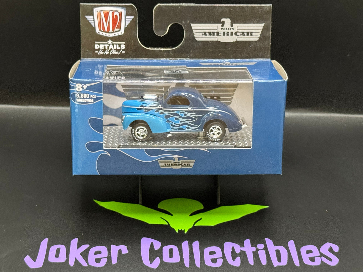 M2 Machines Blue with Flames 1941 Willys Coupe Gasser R63 22-09