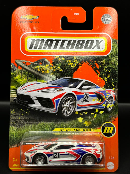 Matchbox 2021 Super Chase White 2020 Corvette # 106 w/ Protector