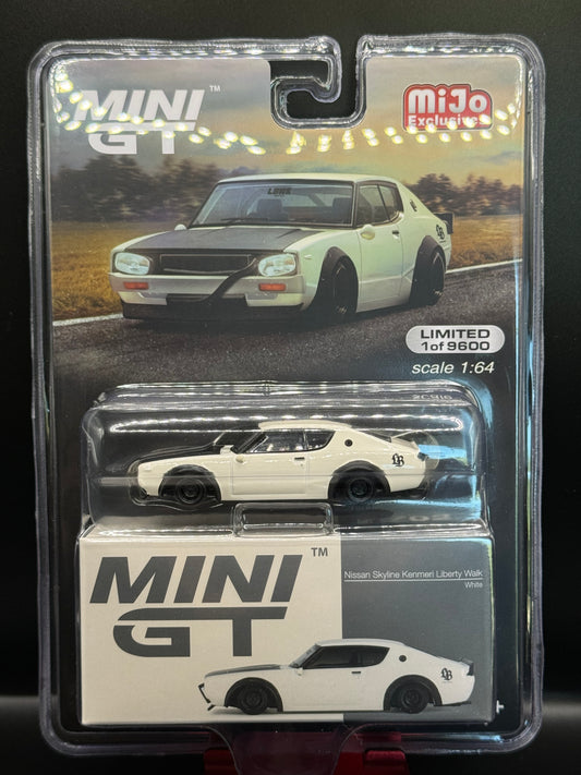 Mini GT #702 Nissan Skyline Kenmeri Liberty Walk LBWK White 2000GT-R