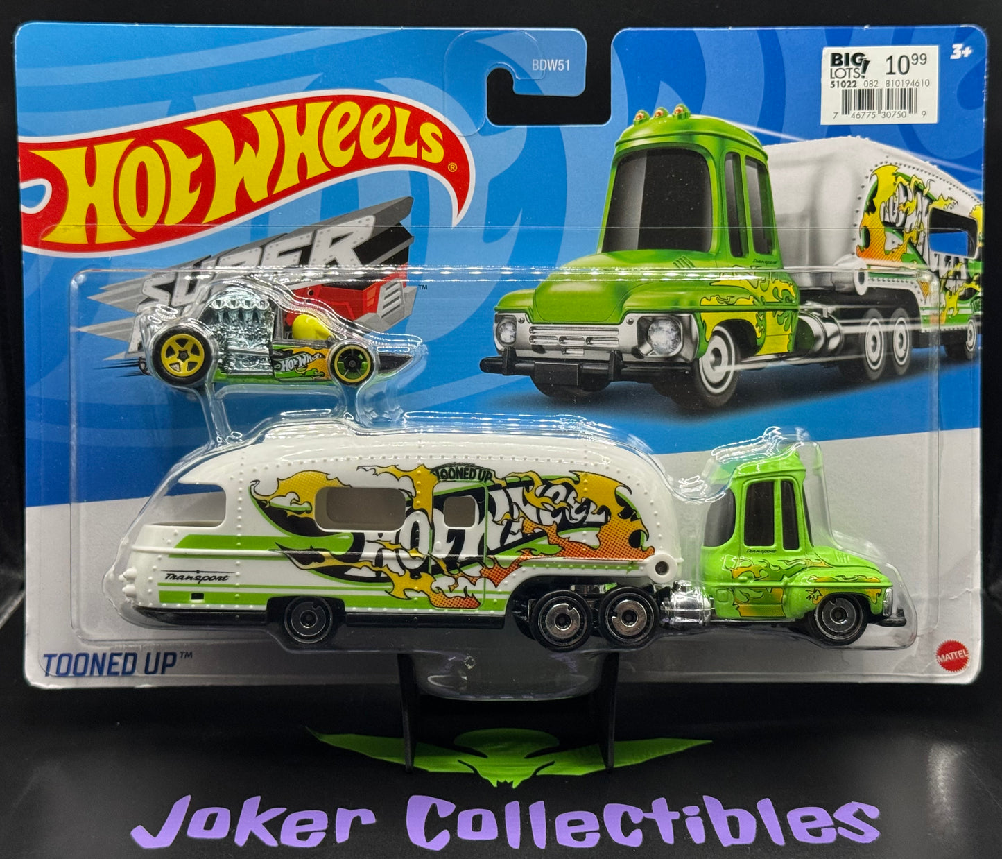 Hot Wheels Super Rigs Tooned Up & Head Starter Green White