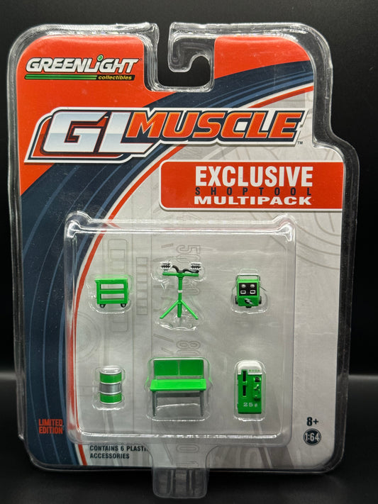 Greenlight GL Muscle Chase Greenie Green Machine Exclusive Shop Tool Multipack Limited Edition