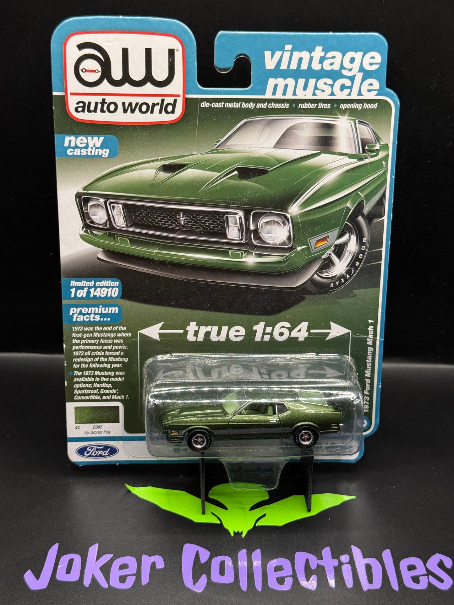 Auto World Vintage Muscle 1973 Ford Mustang Mach 1 Muscle Ivy Bronze Poly #6 (1)