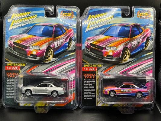 Johnny Lightning 2002 Nissan Skyline GT-R (R34) CS Customs Set of 2