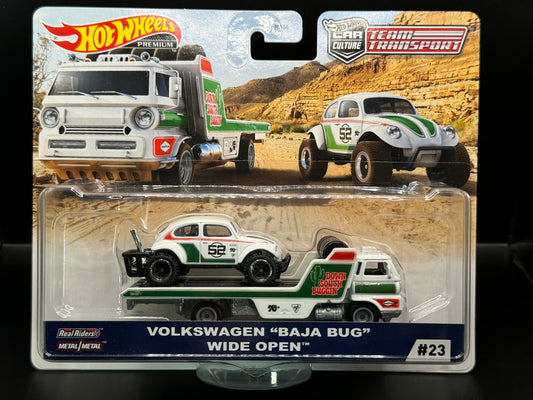 Hot Wheels Team Transport 2020 Volkswagen Baja Bug & Wide Open # 23