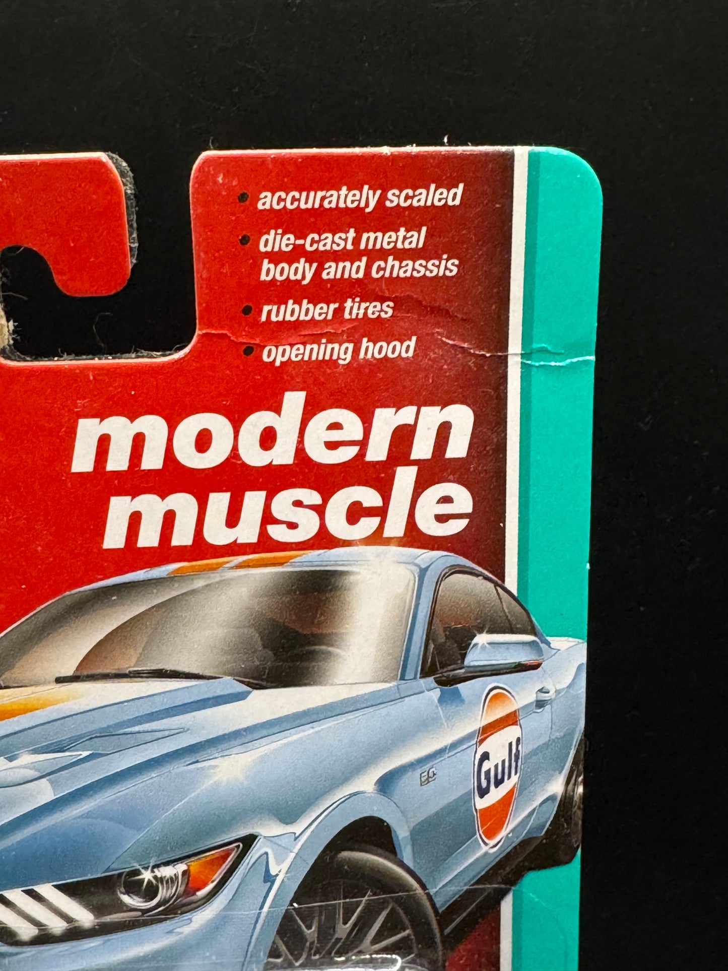 Auto World Modern Muscle Gulf 2017 Ford Mustang GT Gulf Blue and Orange # 2 (1)