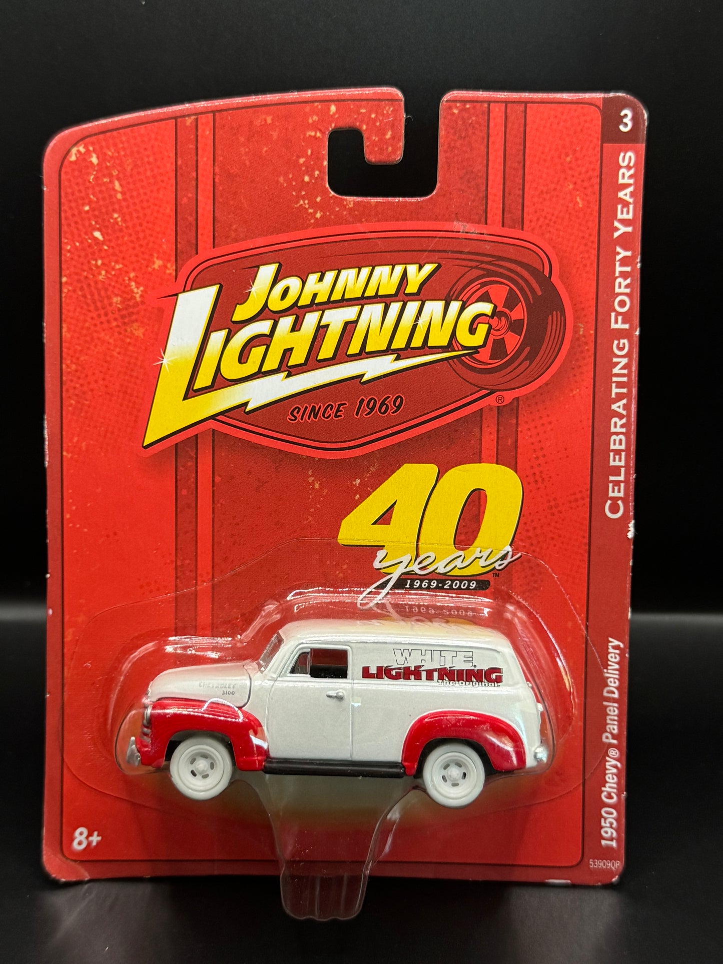 Johnny Lightning Short Card 40 Years White Lightning 1950 Chevy Panel Delivery Release 3