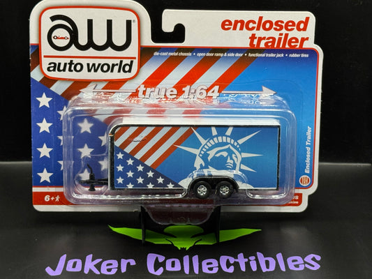 Auto World Enclosed Trailer American Flag Statue of Liberty Select Series Hobby Exclusive