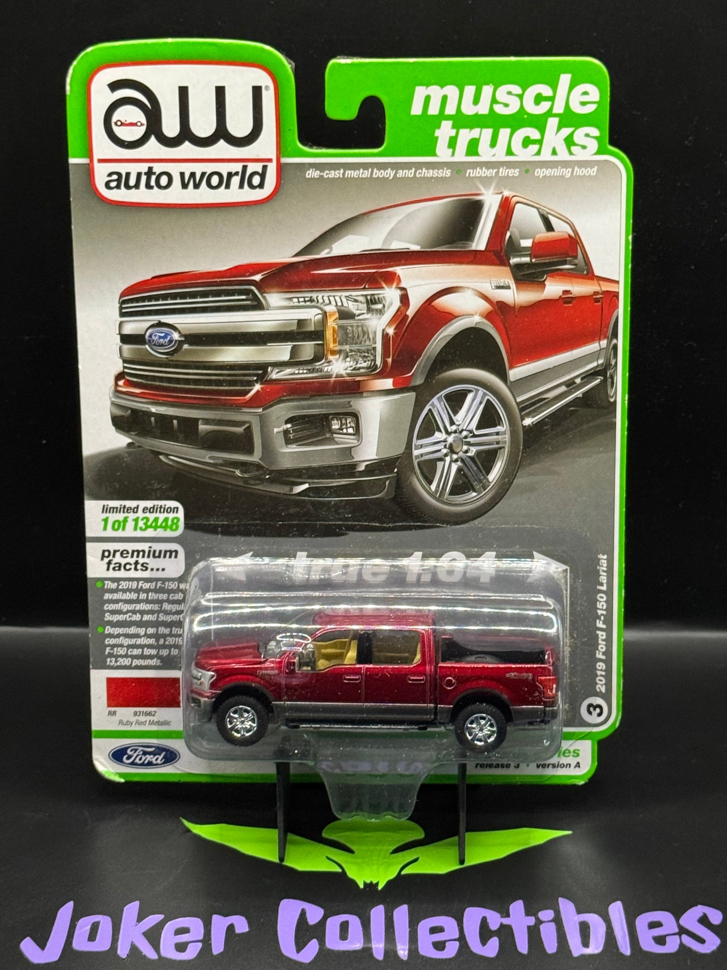 Auto World Muscle Trucks 2019 Ford F-150 Lariat Ruby Red Metallic #3 (1)