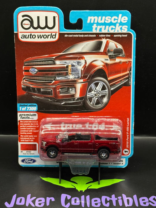 Auto World Muscle Trucks 2018 Ford F-150 Lariat Ruby Red Metallic #1