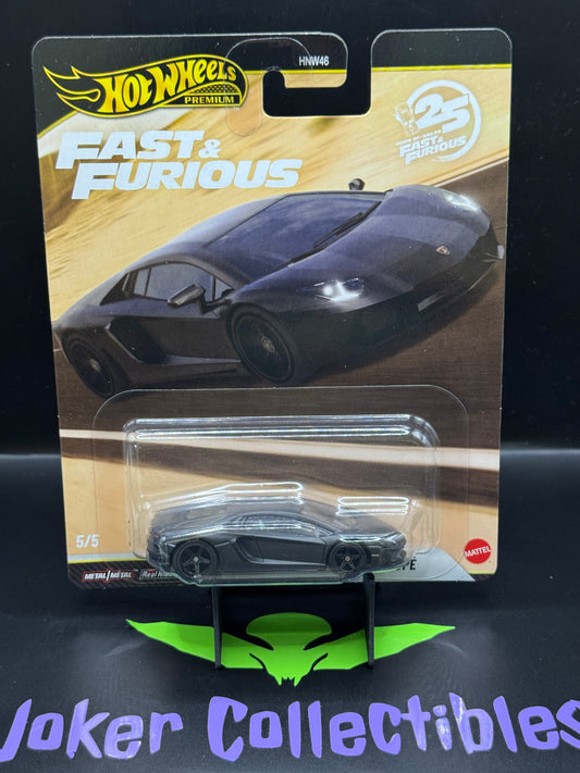 Hot Wheels Premium Fast & Furious 2026 25th Anniversary Lamborghini Aventador Coupe 5/5 Hobbs and Shaw