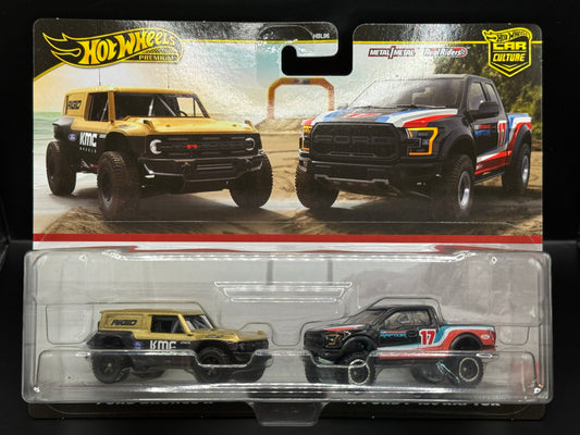 Hot Wheels Car Culture 2 Pack Ford Bronco R & '17 Ford F-150 Raptor