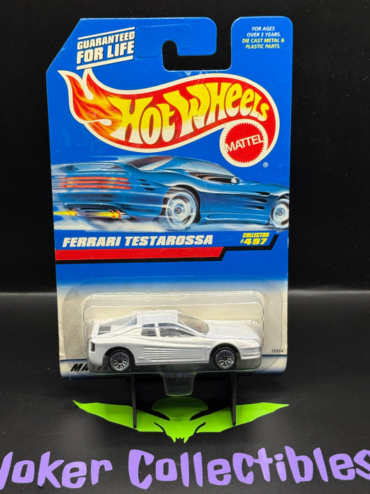 Hot Wheels White Ferrari Testarossa Collector #497 Wire Spoke Lace Wheels