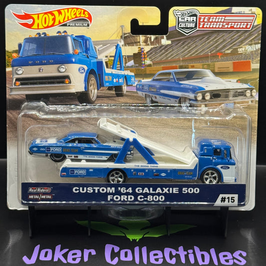 Hot Wheels Premium Car Culture Team Transport Custom '64 Galaxie 500 & Ford C-800 #15