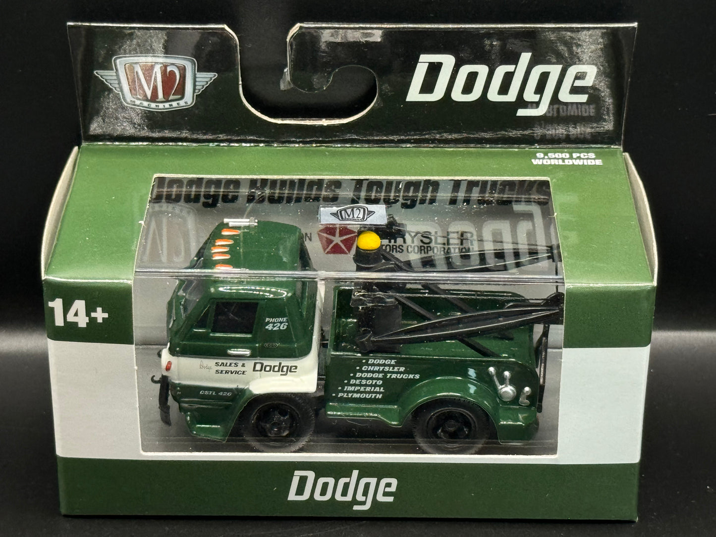 M2 Machines Green 1966 Dodge L600 Tow Truck R89 24-45