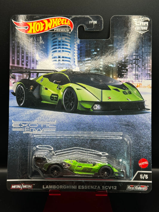 Hot Wheels Premium Car Culture Exotic Envy Lamborghini Essenza SCV12 # 5/5 w Protector