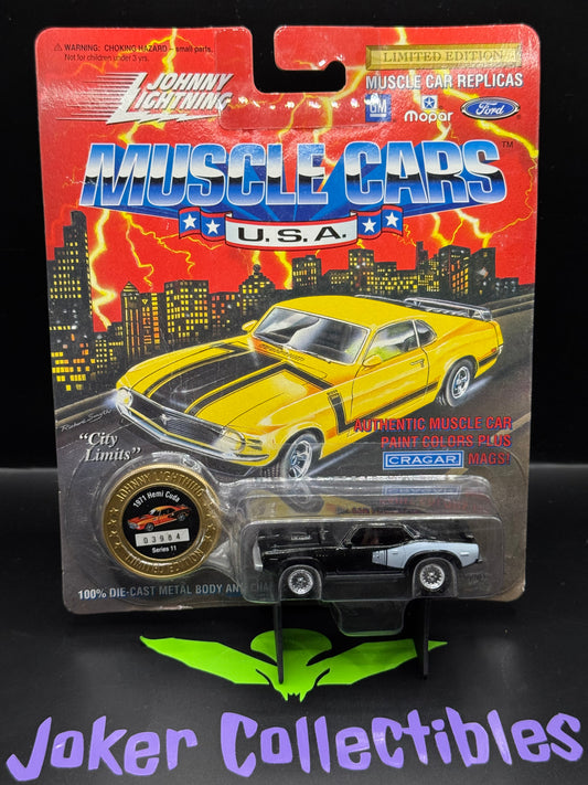 Johnny Lightning Muscle Cars U.S.A Series 11 Black 1971 Hemi Cuda with Coin 03984
