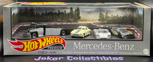 Hot Wheels Premium Diorama Mercedes-Benz Carry On 300SL Sauber-Mercedes C9 '16 Mercedes-AMG GT3