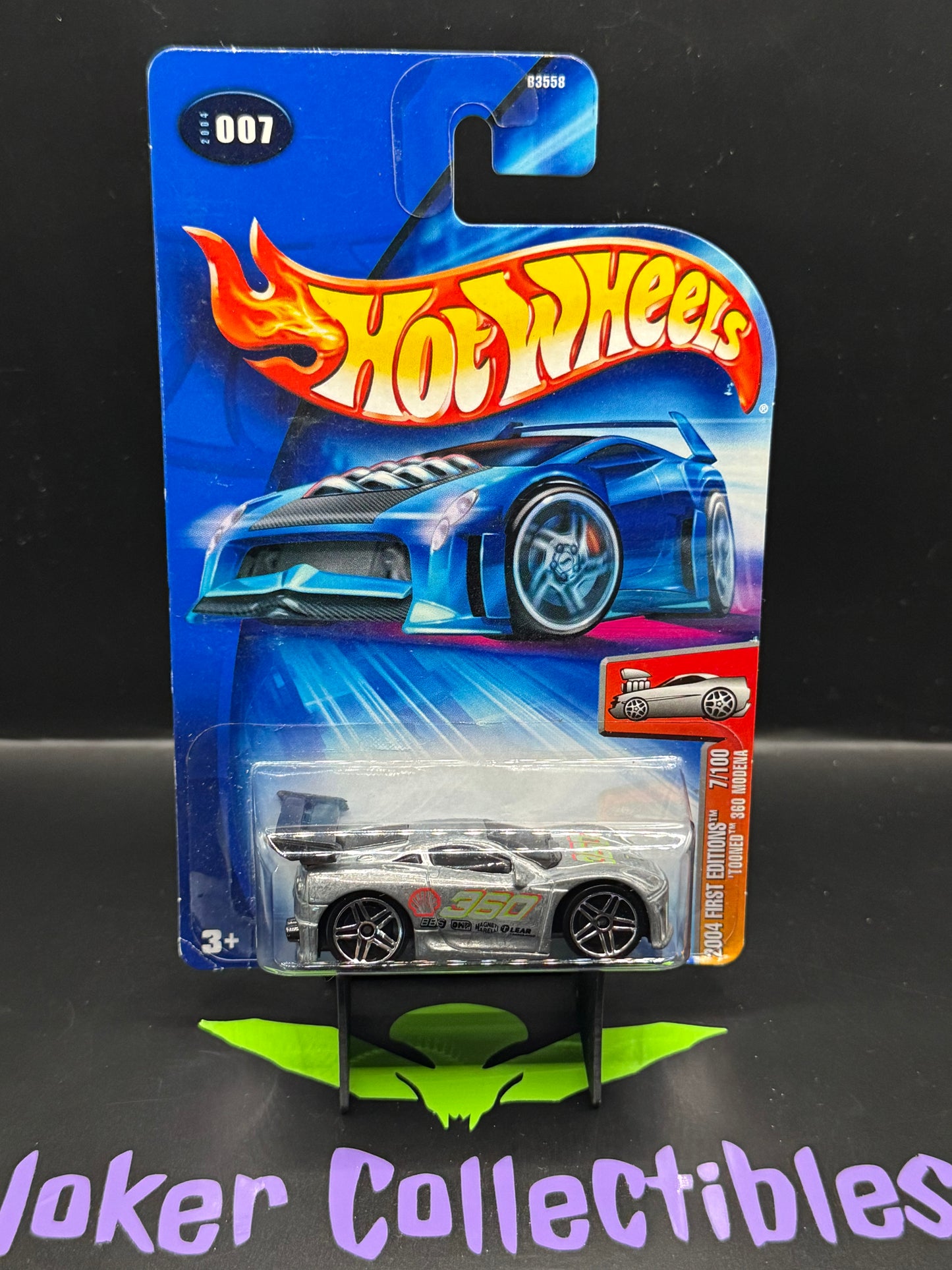 Hot Wheels 2004 First Editions Silver 'Tooned 360 Modena Ferrari # 7/100