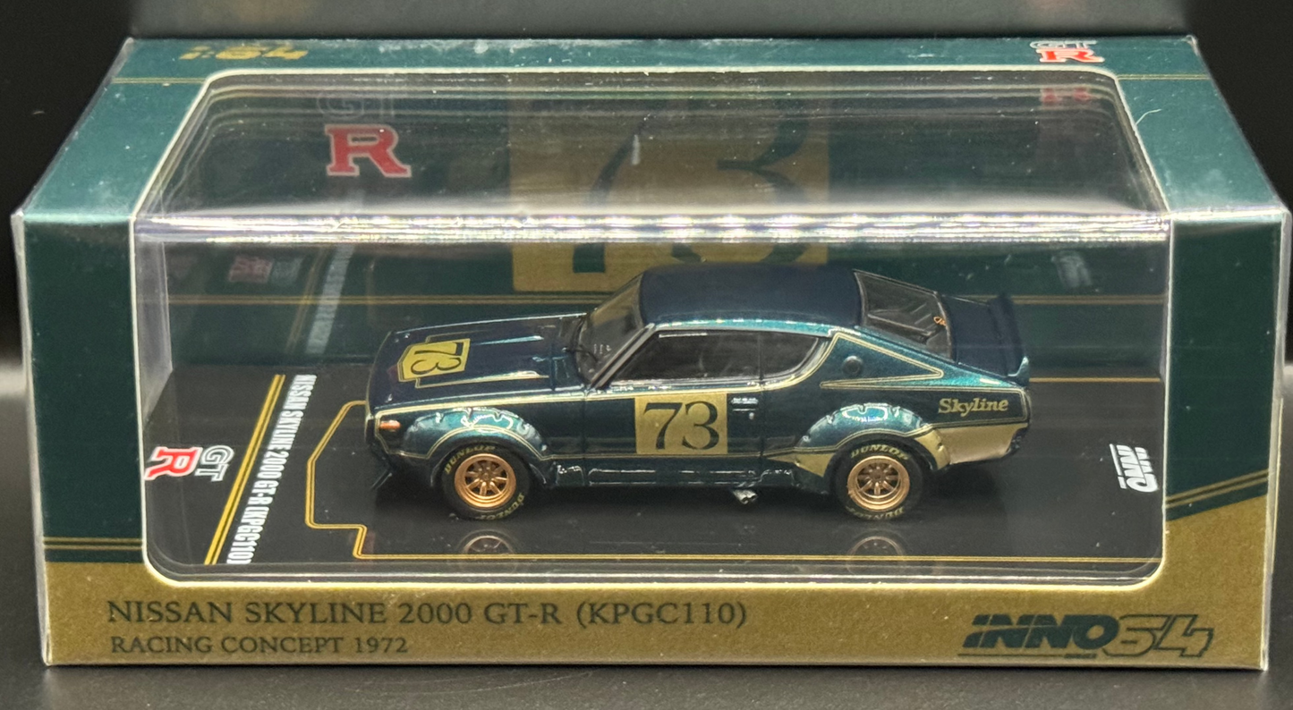 INNO64 NISSAN SKYLINE 2000 GT-R KPGC110 Racing Concept Green