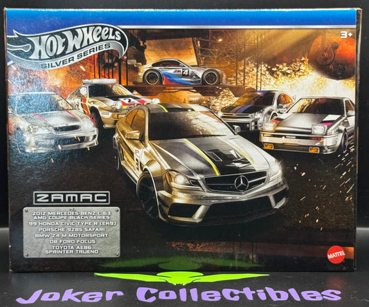 Hot Wheels Silver Series Zamac 2025 6-Pack Porsche Mercedes Honda Ford Toyota BMW