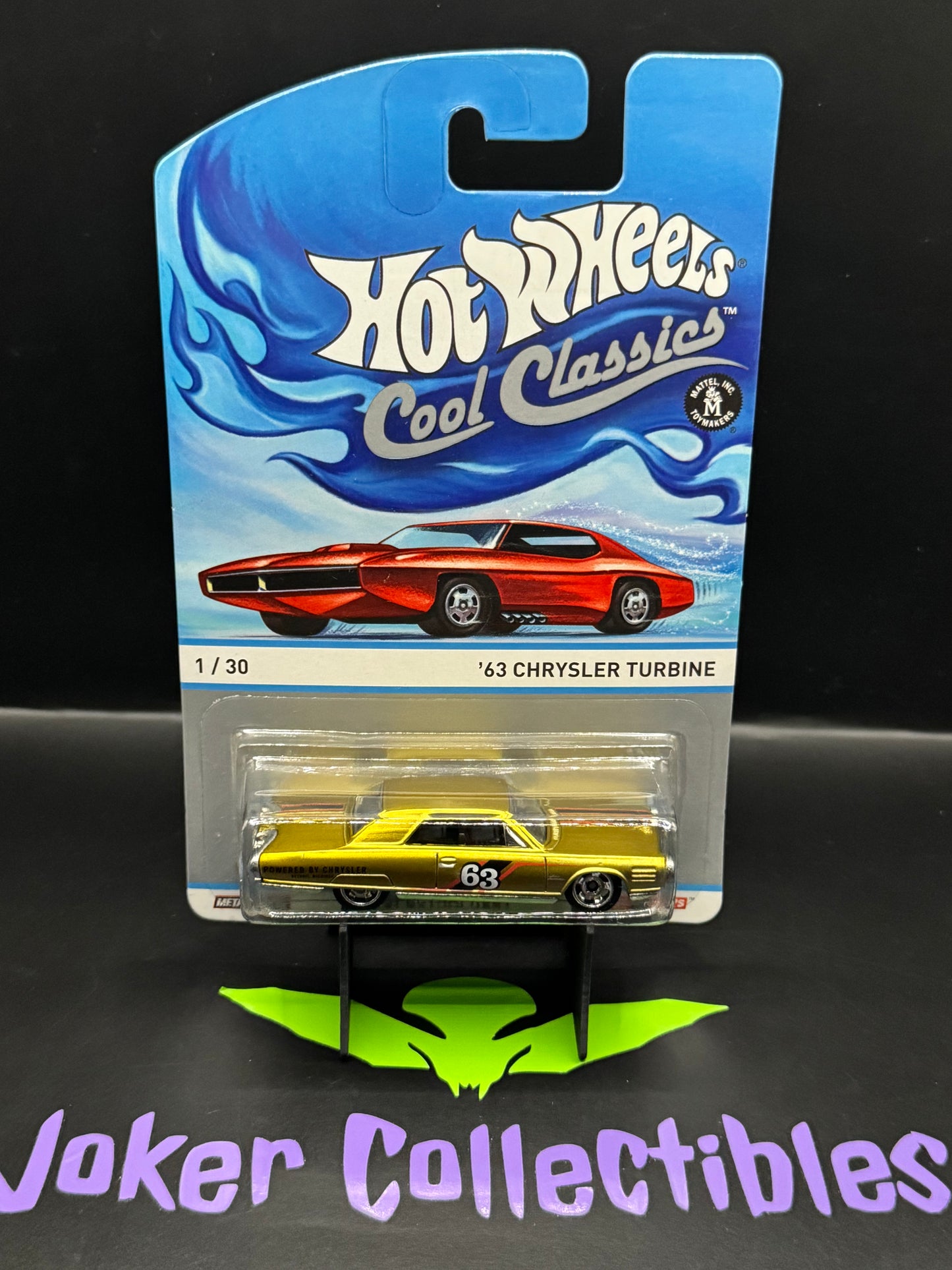 Hot Wheels Cool Classics '63 Chrysler Turbine 1/30 Red Car Card Spectrafrost