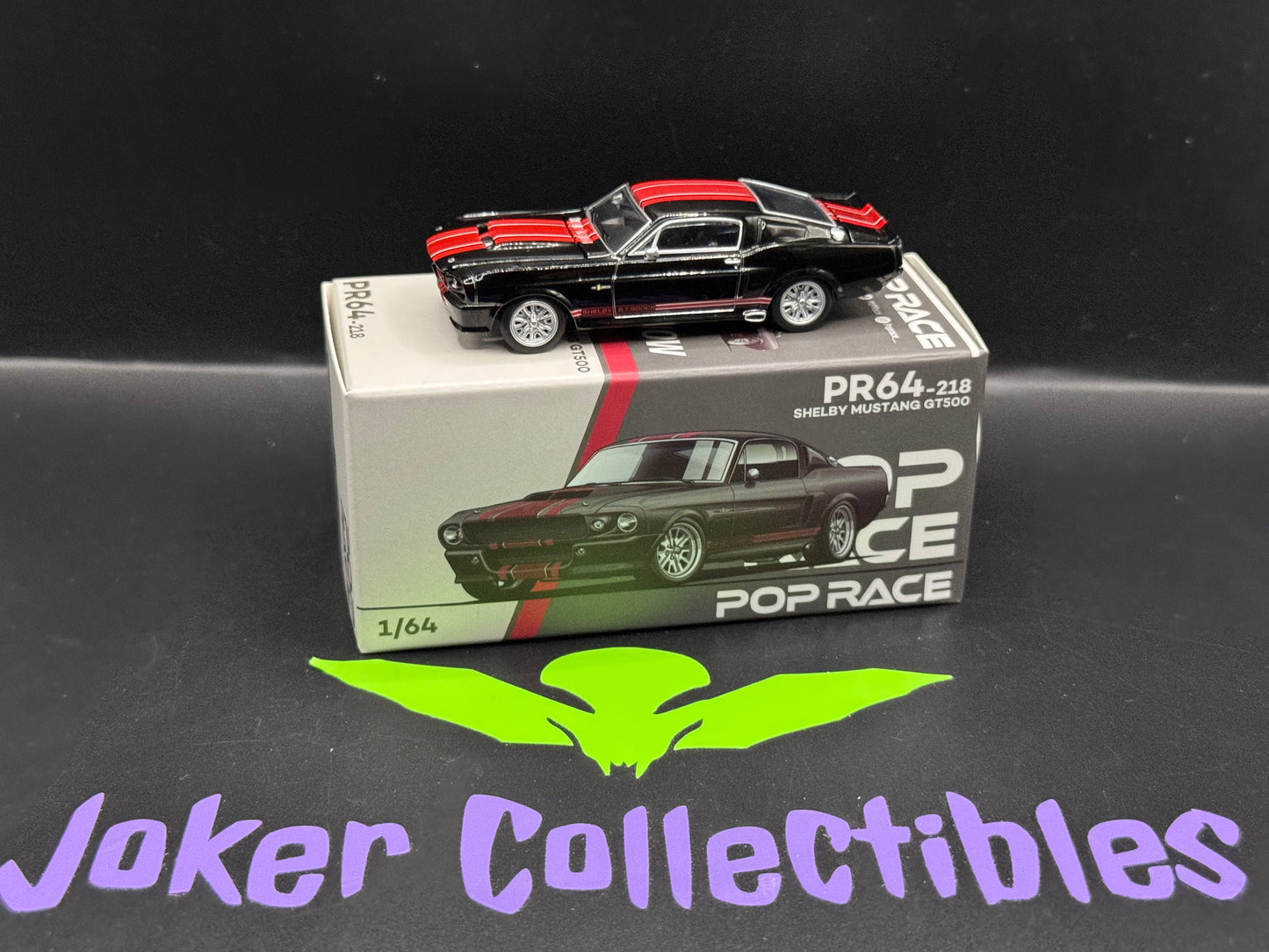 Pop Race 1967 Shelby Ford Mustang GT500 Dark Chrome Red PR64-218
