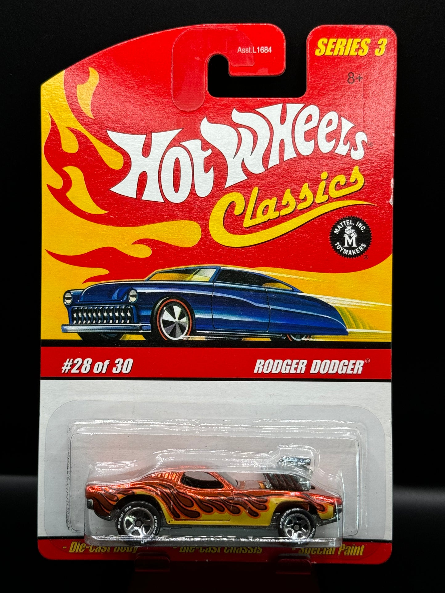 Hot Wheels 2007 Classics Series 3 Rodger Dodger # 28 of 30 Orange w/ Protector