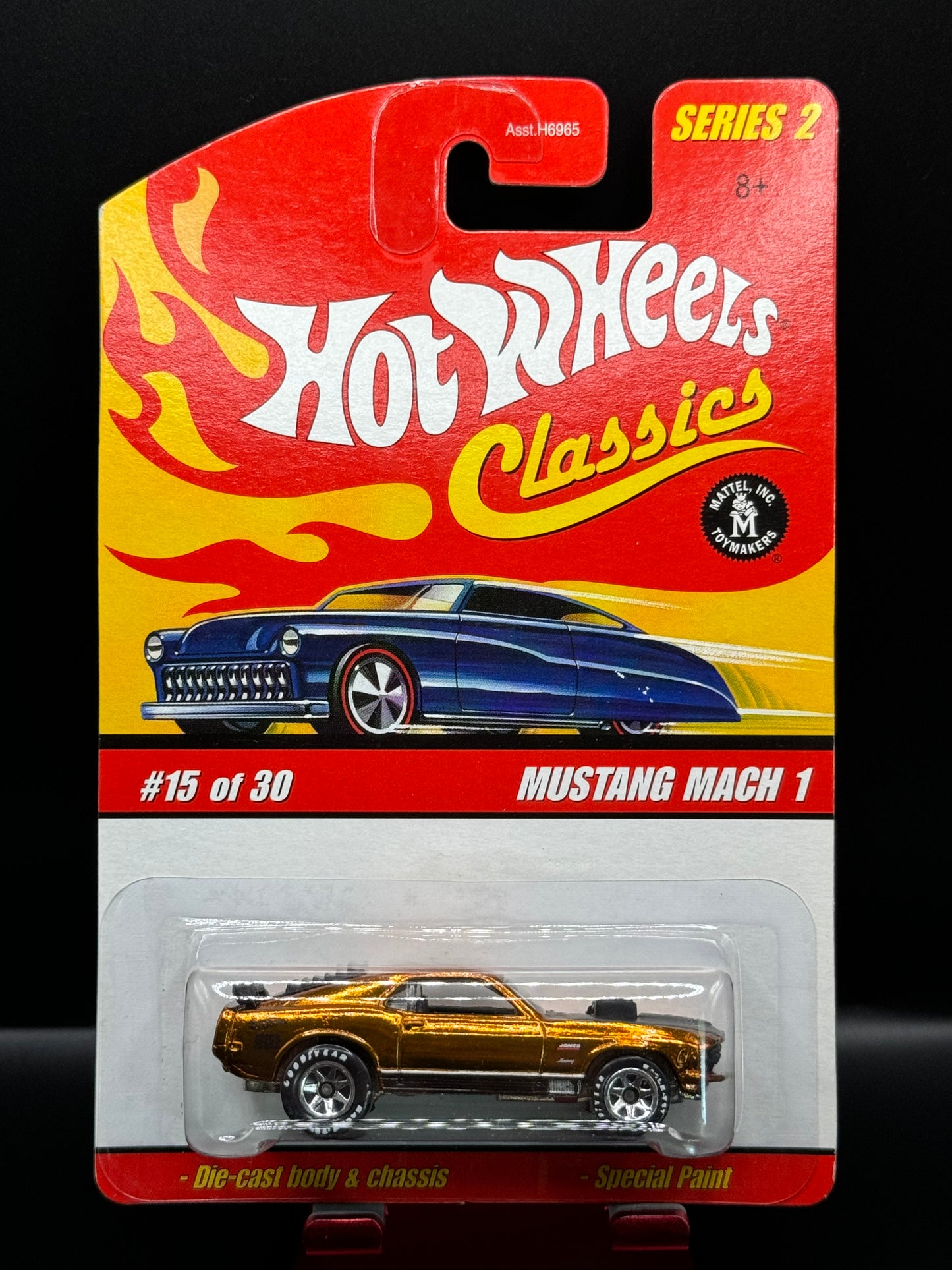 Hot Wheels 2006 Classics Series 2 Mustang Mach 1 # 15 of 30 Gold w/ Protector