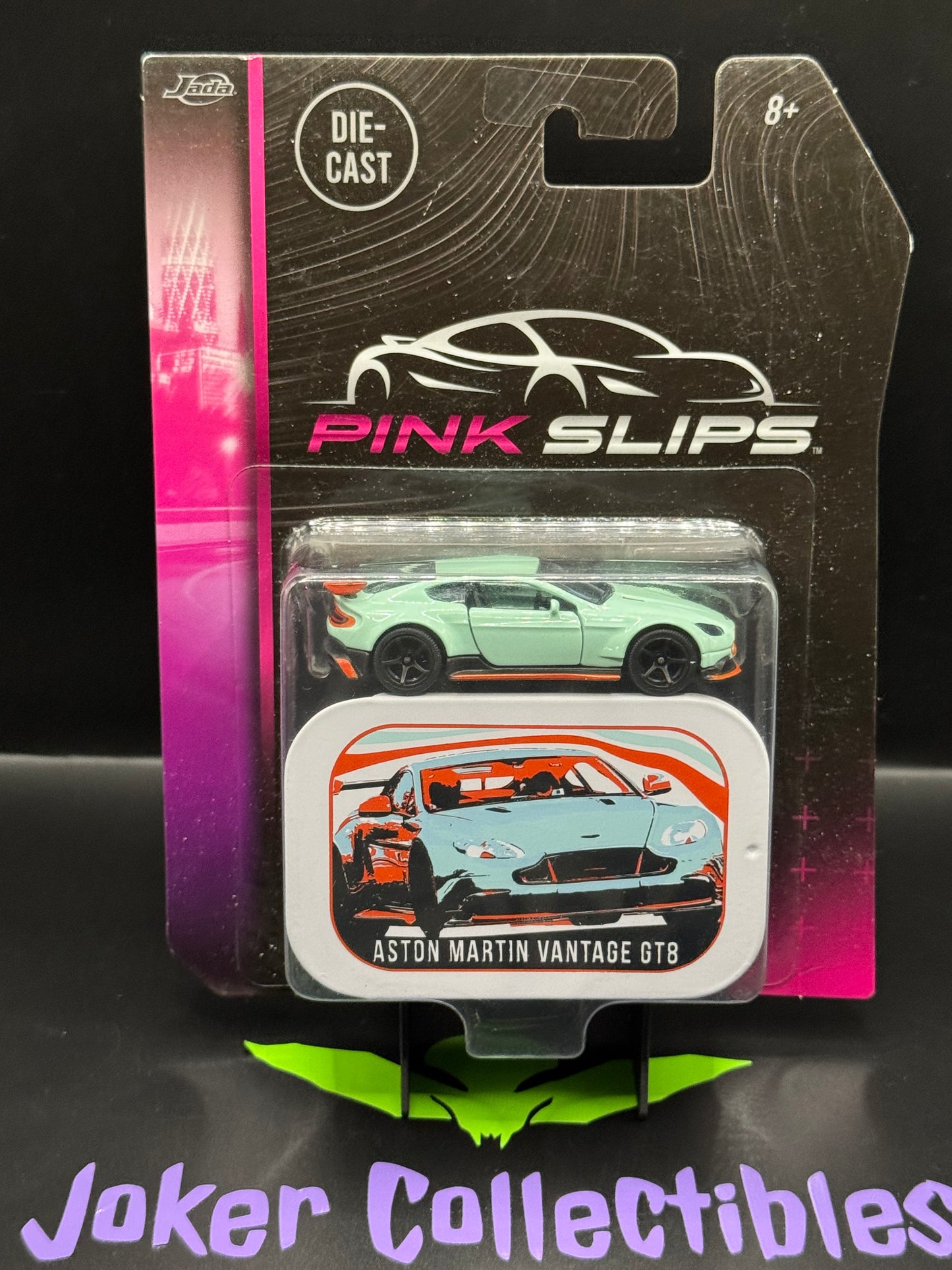 Jada Pink Slips Light Blue Aston Martin Vantage GT8 with Tin