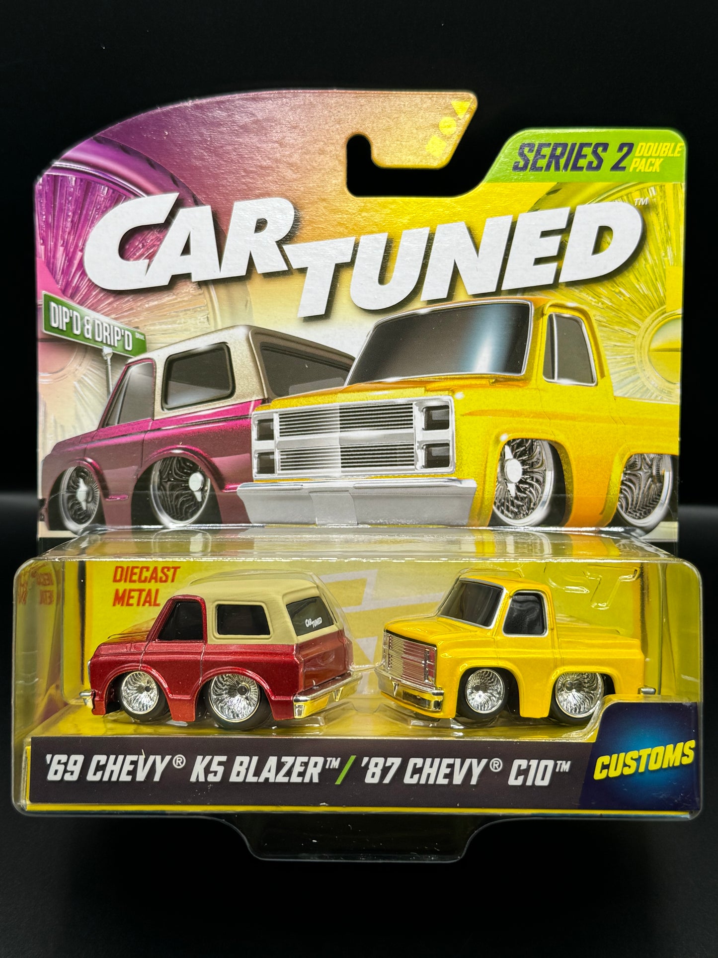 CarTuned 2 Pack Series 2 ‘69 Chevy K5 Blazer & ‘87 Chevy C10 Lowrider Customs