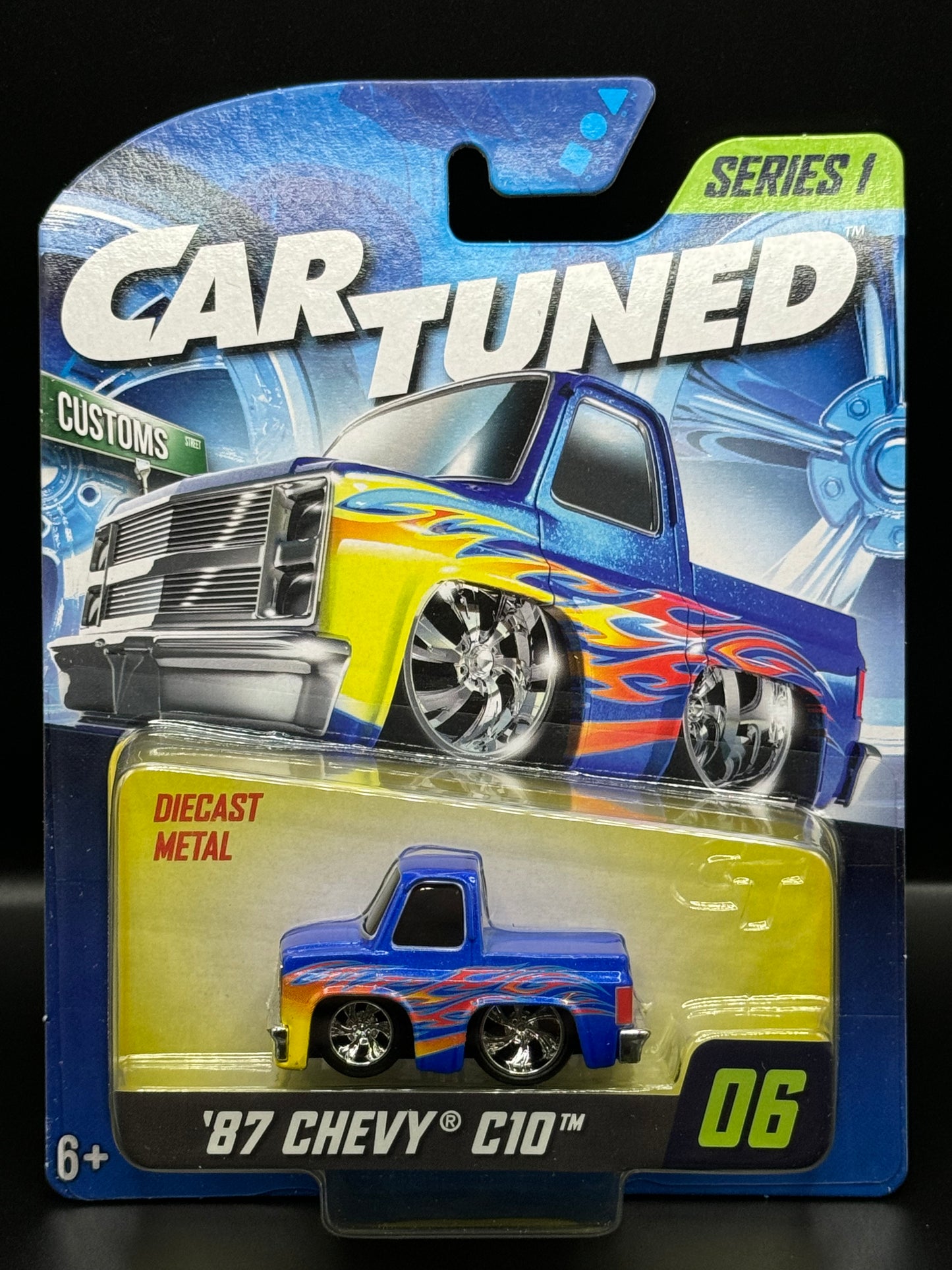 CarTuned Series 1 Mainline #06 '87 Chevy C10 Blue (Customs)