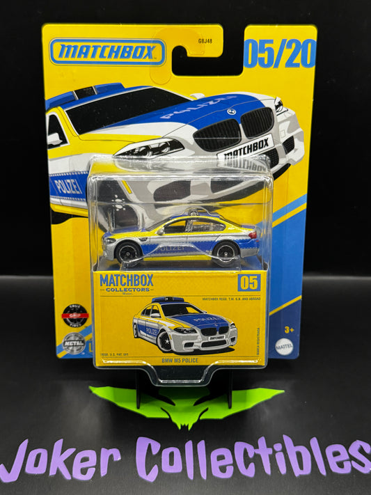Matchbox Collectors Silver Yellow Blue BMW M5 Police # 05/20