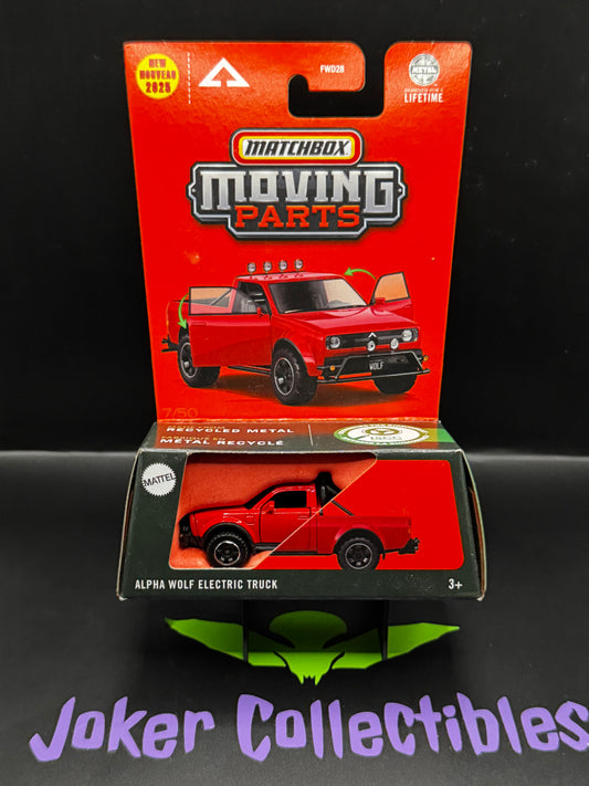 Matchbox Moving Parts Red Alfa Wolf Electric Truck