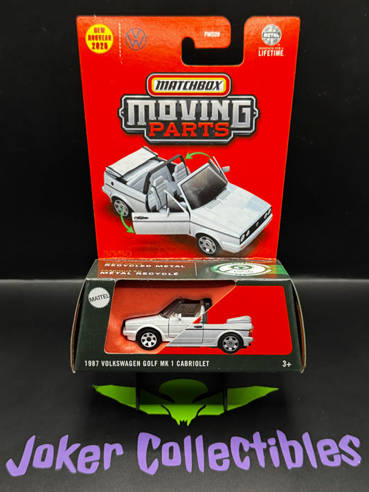 Matchbox Moving Parts White 1987 Volkswagen Golf MK 1 Cabriolet Convertible