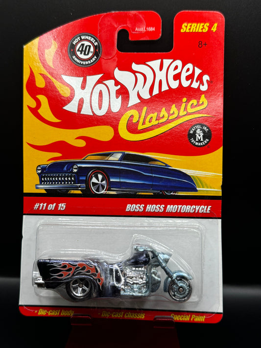 Hot Wheels 2008 Classics Series 4 Boss Hoss Motorcycle # 11 of 15 Dark Purple Blue Black