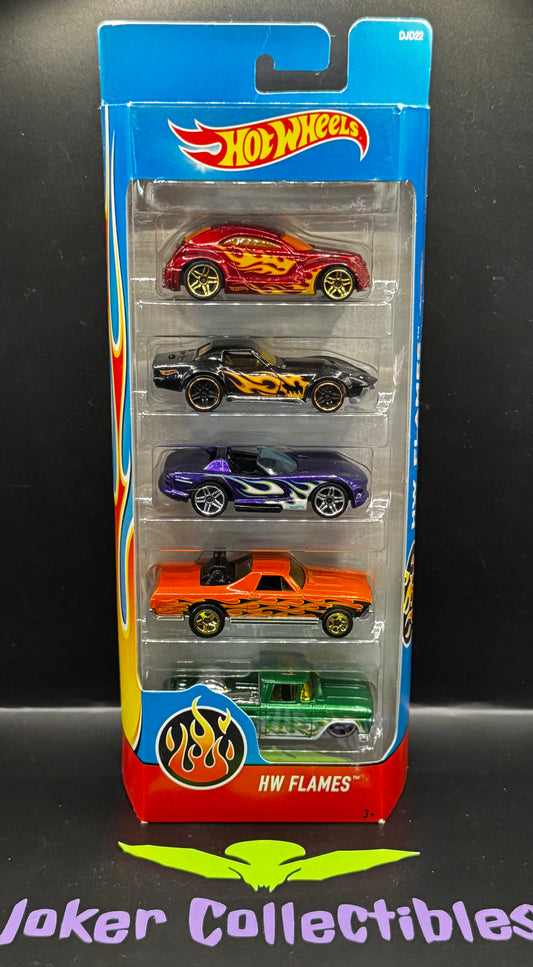 Hot Wheels 5 Pack HW Flames Custom 62 Chevy 69 COPO Corvette 68 El Camino Dodge Viper RT/10 Chrysler Pronto