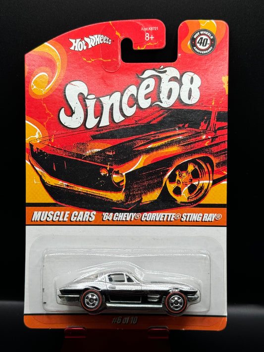 Hot Wheels Since '68 Series Muscle Cars '64 Chevy Corvette Stingray # 6 of 10 Silver