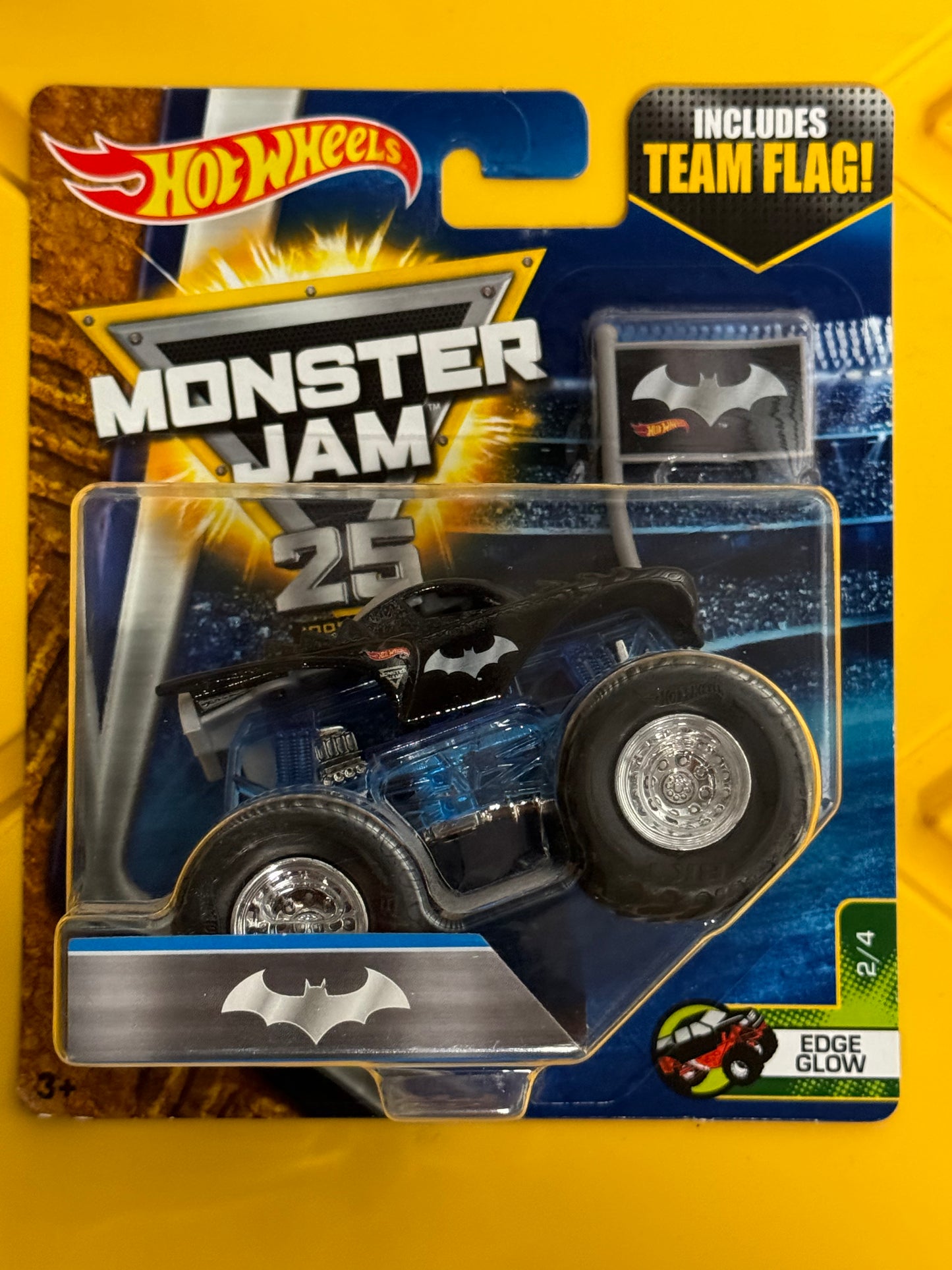 Hot Wheels Monster Jam Batmobile Edge Glow with Team Flag # 2/4