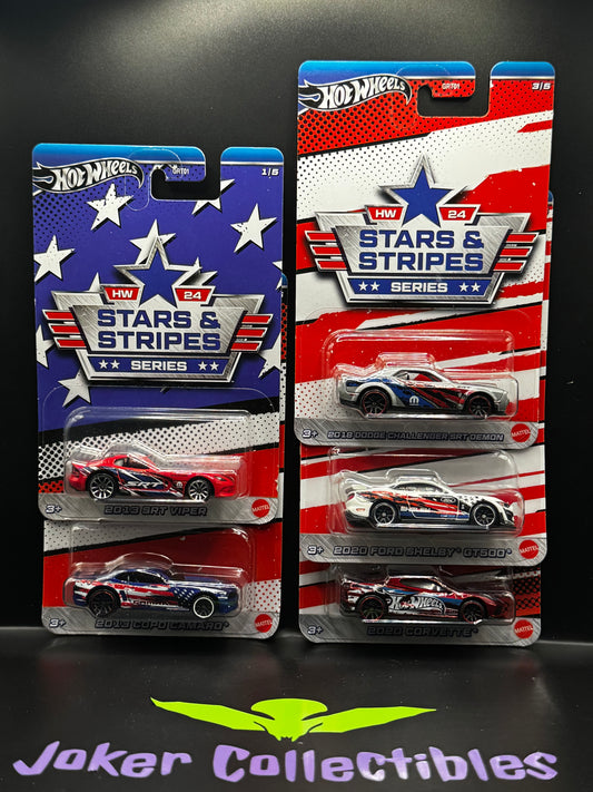Hot Wheels Silver Series 2024 Stars & Stripes Series Vehicle Mix Full Set of 5