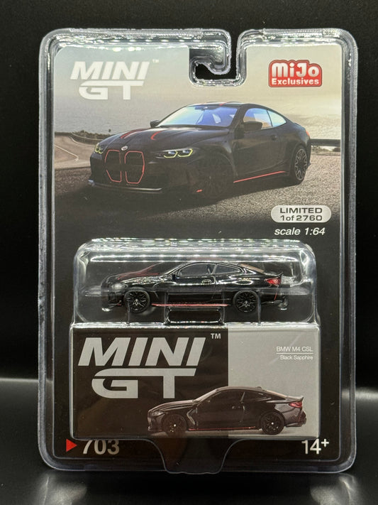 Mini GT #703 BMW M4 CSL Black Sapphire MiJo Exclusives