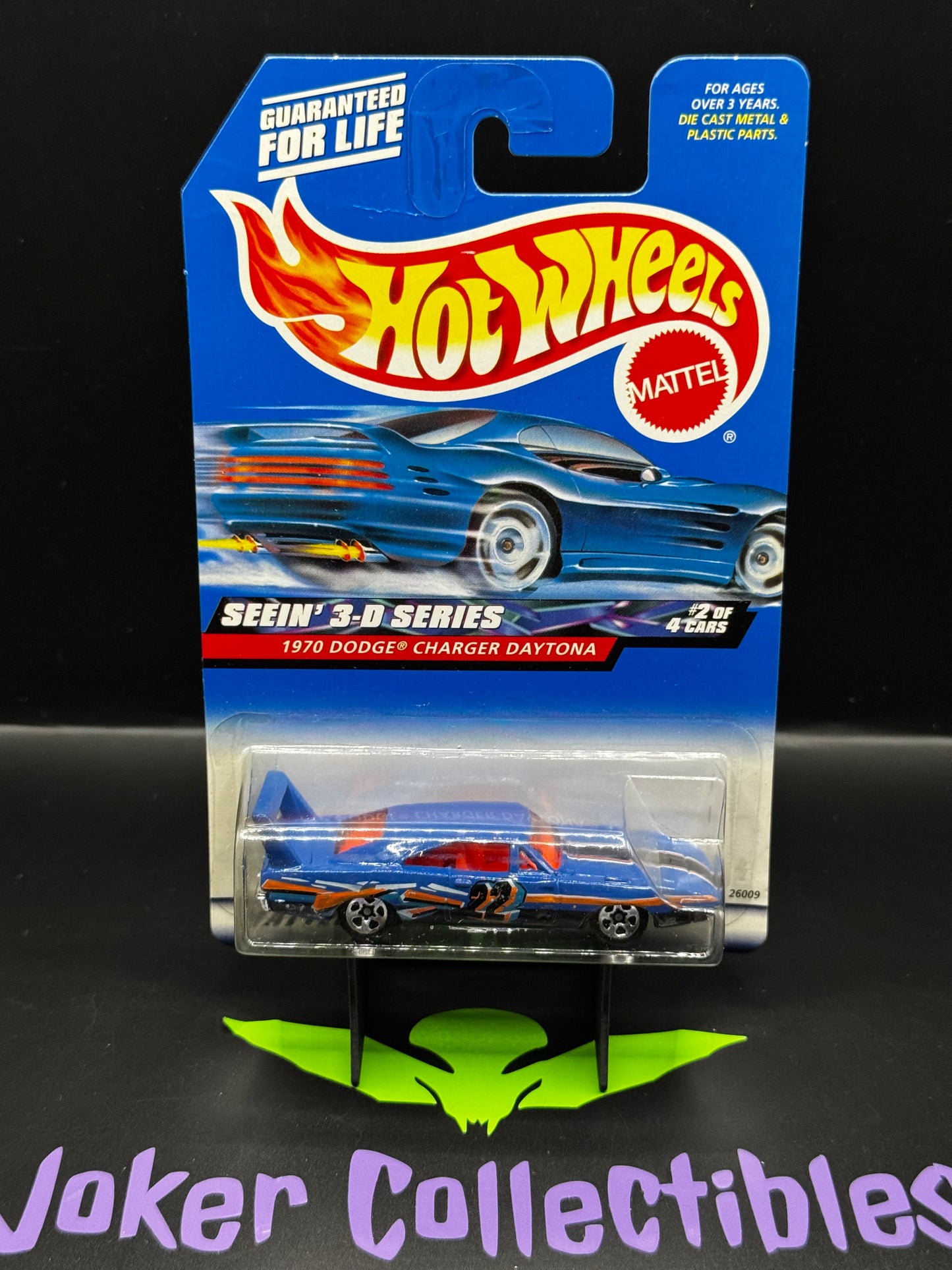 Hot Wheels 2000 Seein' 3-D Series 2 of 4 Blue 1970 Dodge Charger Daytona # 010