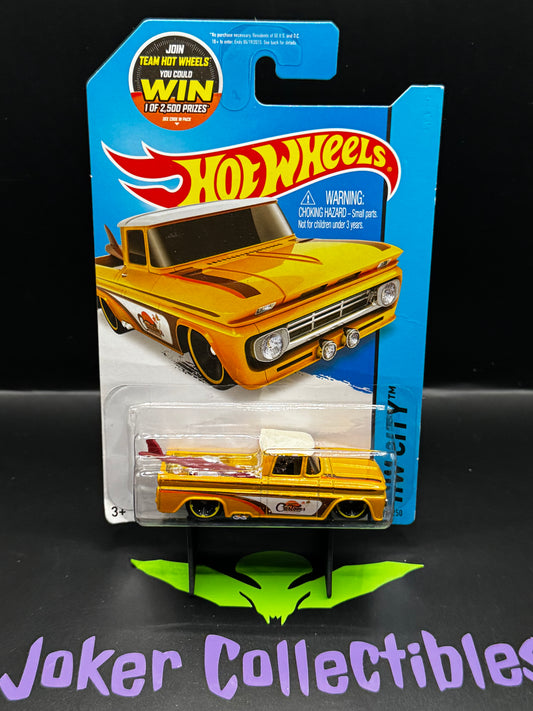 Hot Wheels 2015 Yellow Custom '62 Chevy 72/250 HW City Surf Patrol Creased